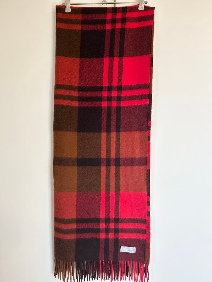 【美品】Joshua Ellis カシミア100%チェック柄ストール