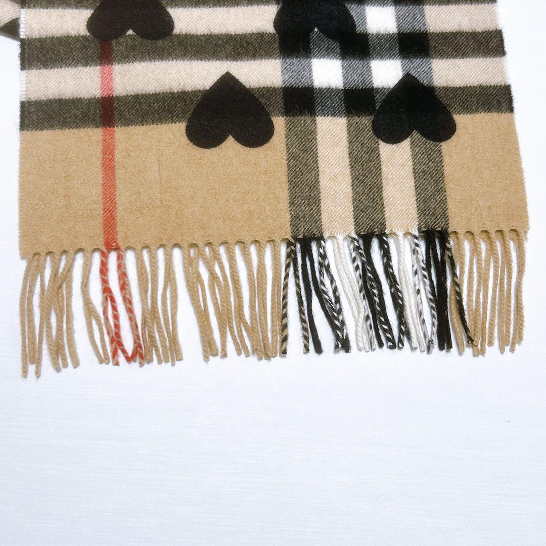 レア✨希少 バーバリー マフラー ハート柄 ノバチェック カシミヤ100％