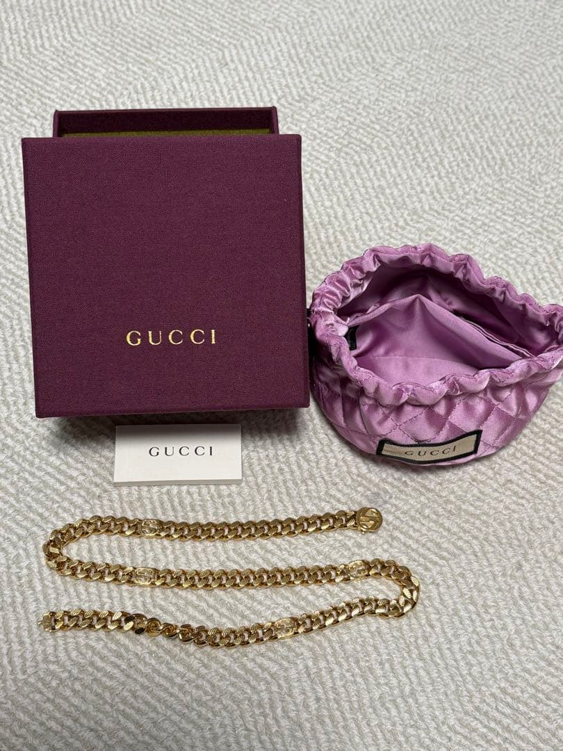 GUCCI インターロッキング　チェーン　喜平　ゴールド　2点セット