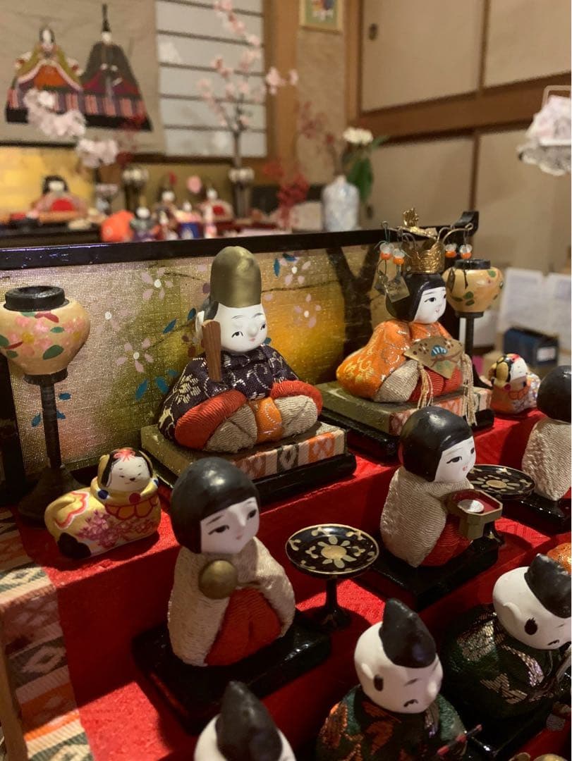 雛人形 ひな祭り 豆雛 伝統的な5段ひな人形セット レア アンティーク 犬筥