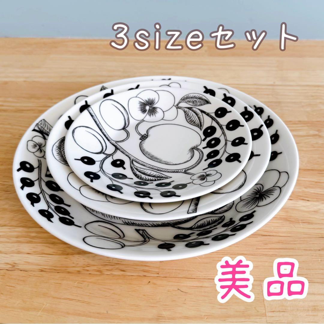 アラビア　ブラックパラティッシ　プレート3サイズセット
