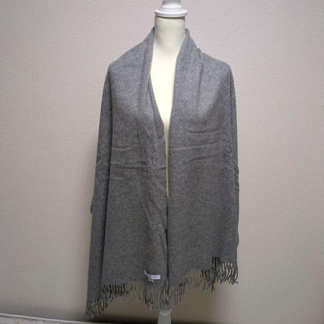 Johnstons of Elgin 大判 カシミヤ ストール グレー