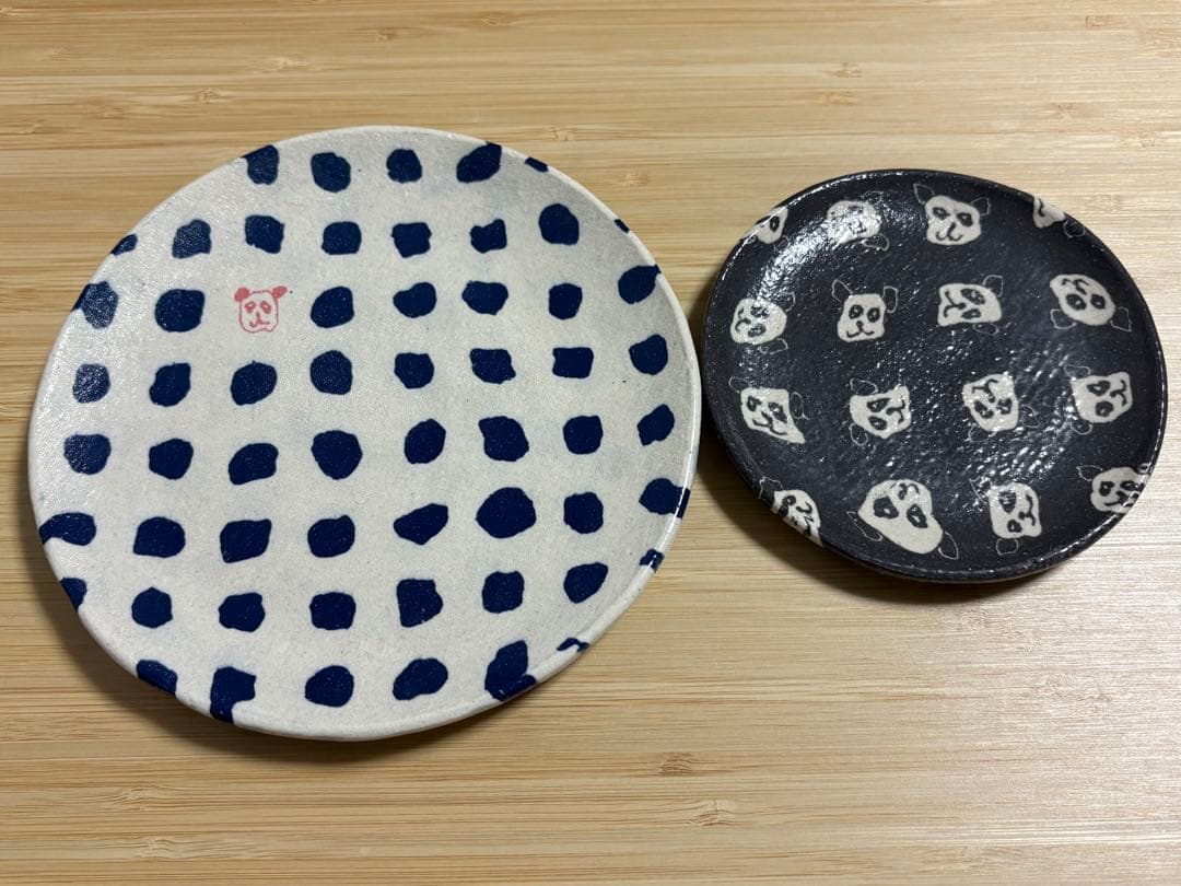 【週末限定お値下げ中】 水野智路さん　練り込みパンダ　お皿2枚セット