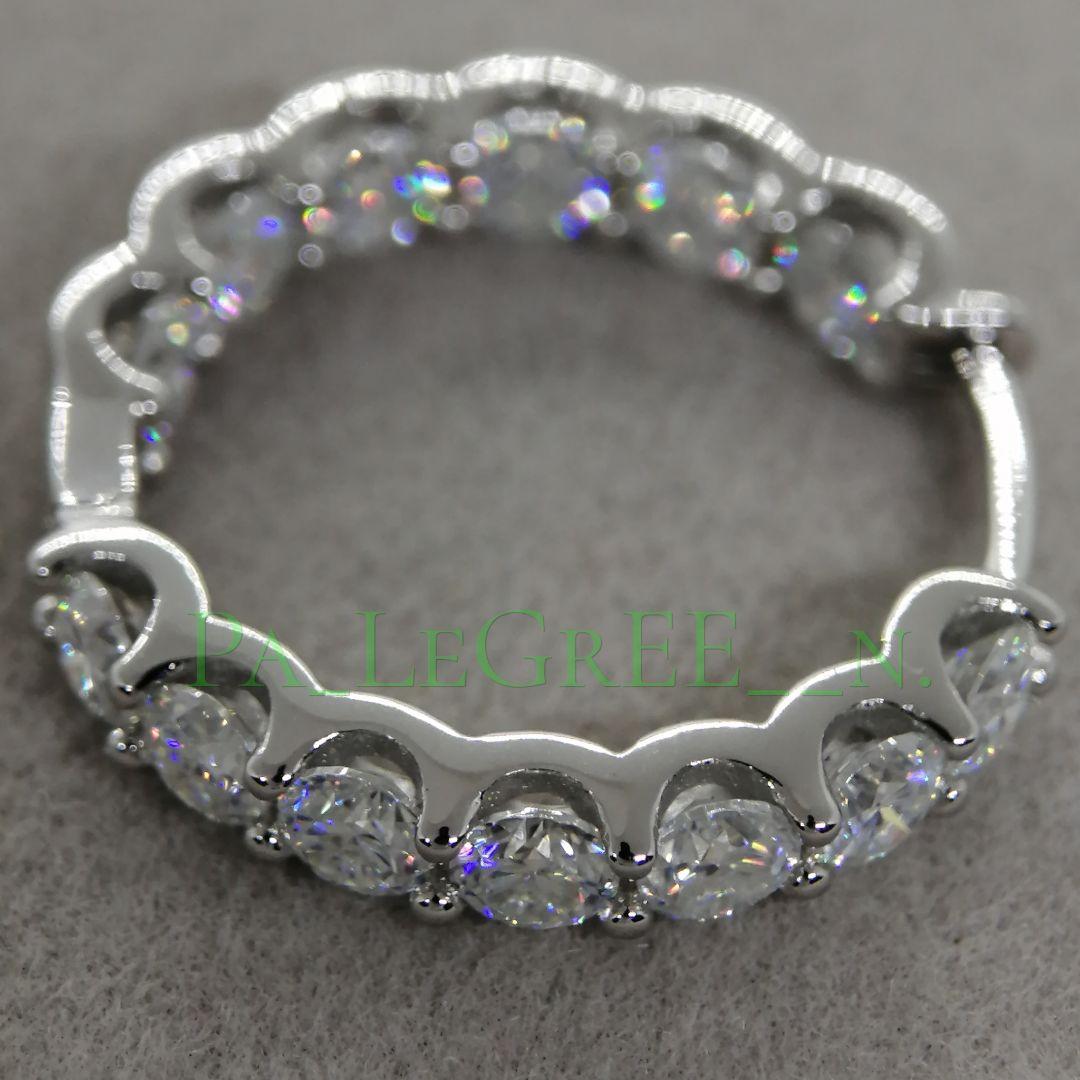 aa0eピアス♪レディース　モアサナイト　フープ　シンプル　S925　プラチナ