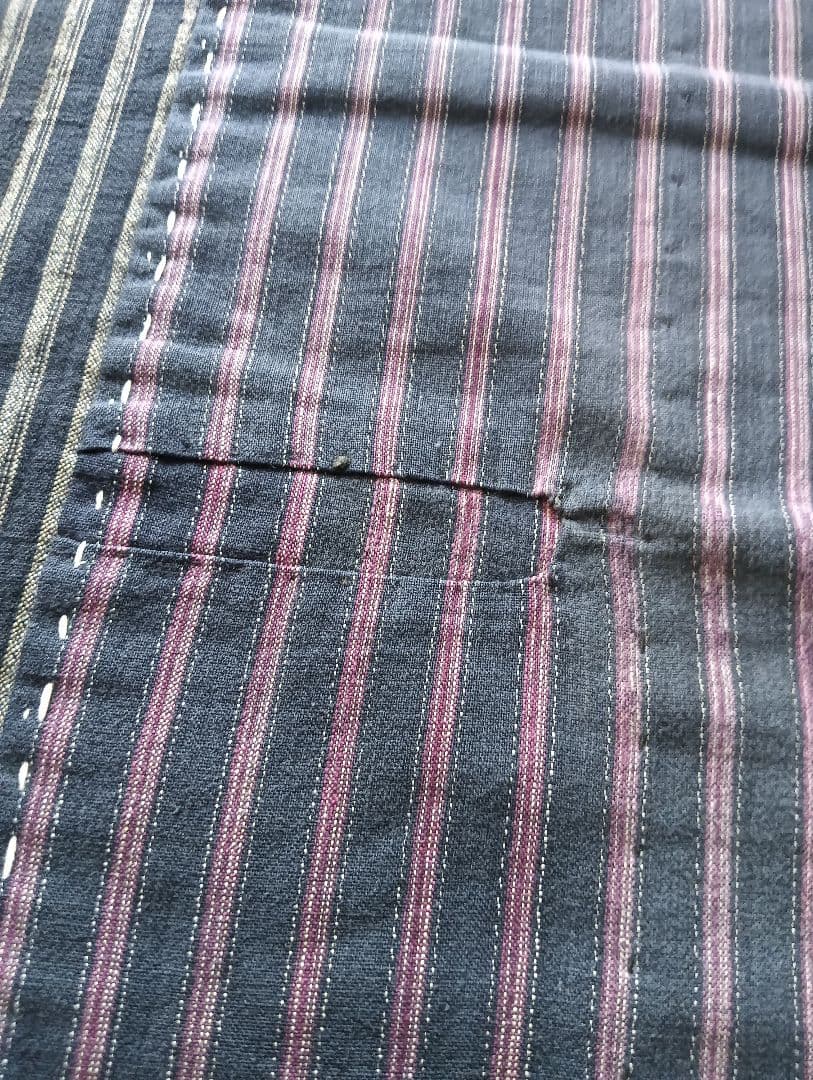 実用可♪白糸粗刺し子の襤褸マルチカバー　boro japan vintage