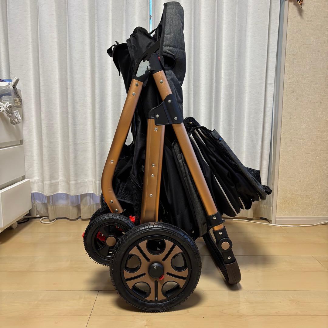 犬用ペットカート 黒 アルミフレーム