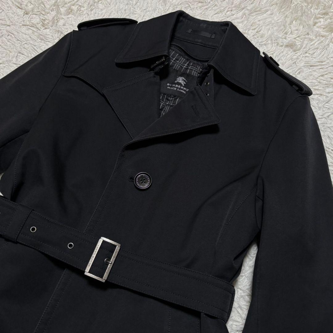 美品 バーバリー ブラックレーベル トレンチコート シングル ライナー付き