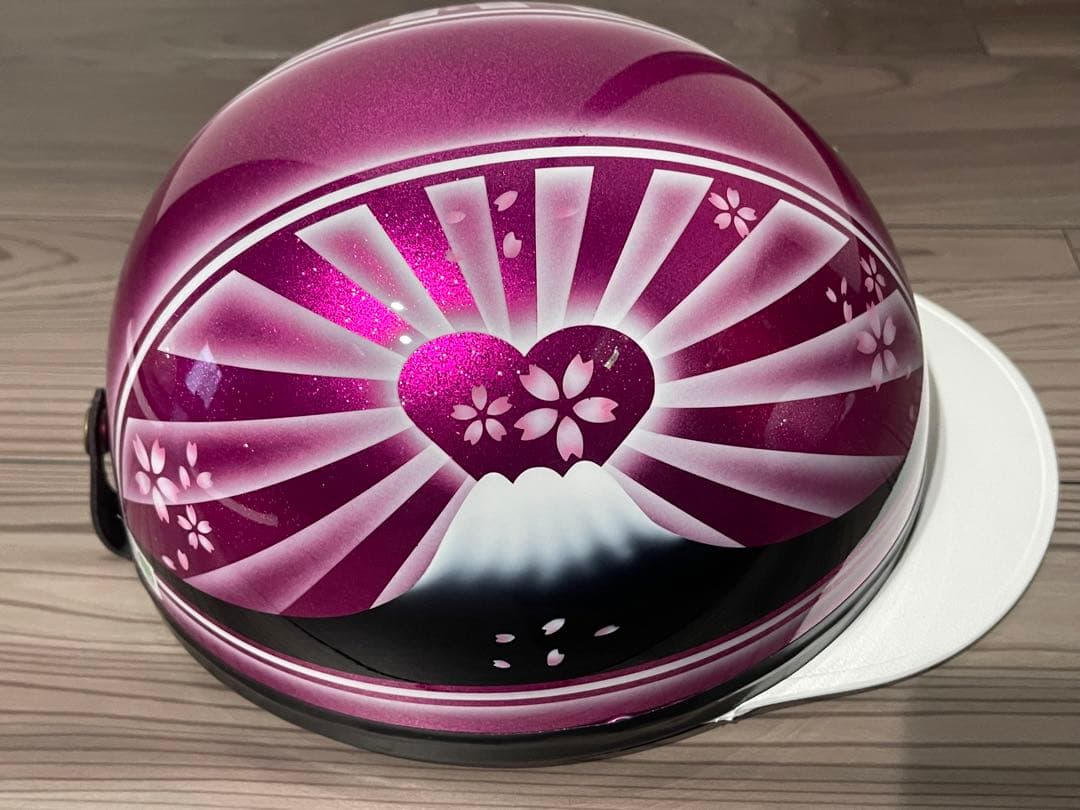 ラメ ハート 富士日章 コルク半 ヘルメット Rady 旭風防 XJR400