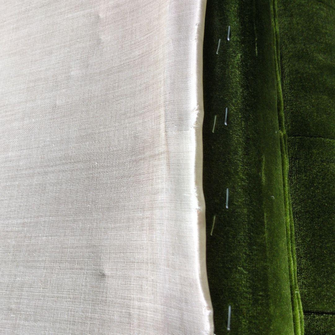 昭和レトロ オールド カリモク グリーン モケット 1人掛け ソファ①ベルベット