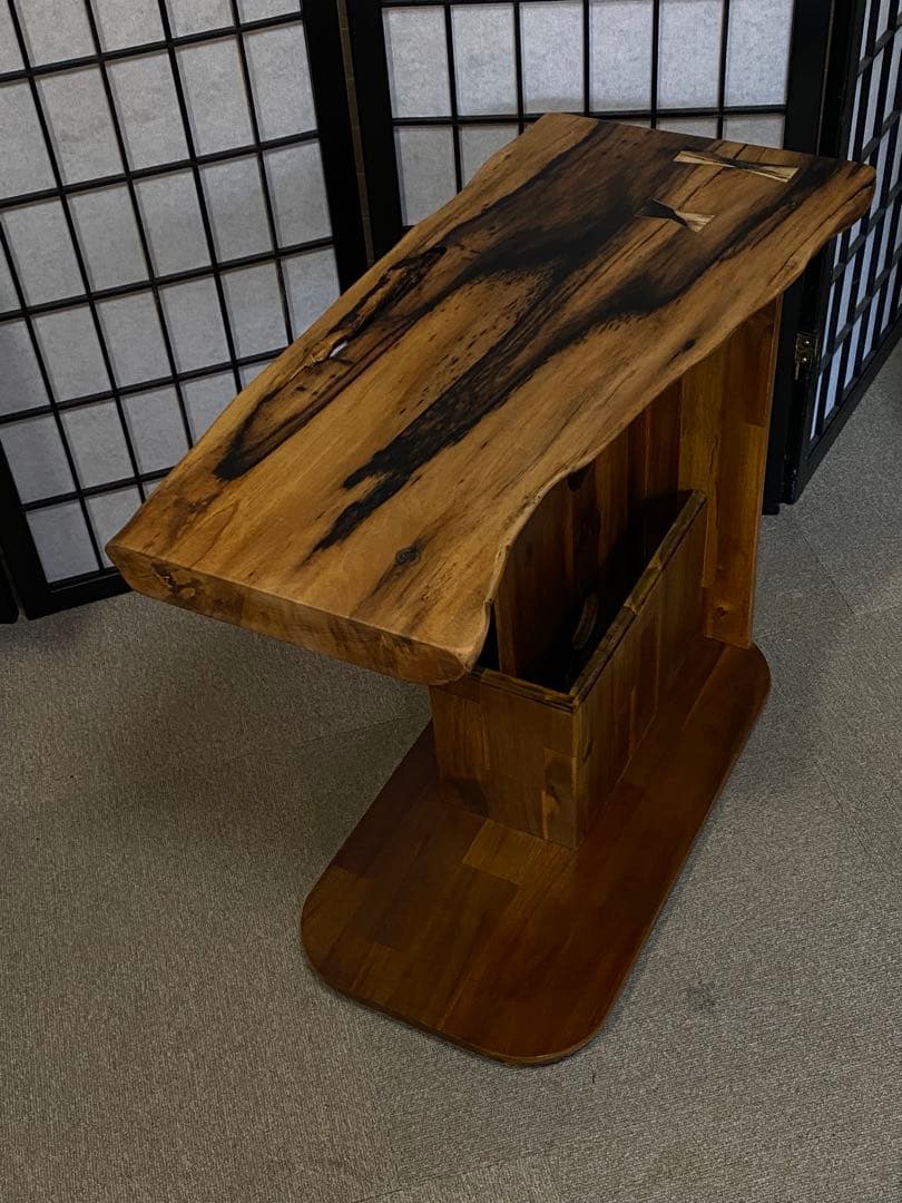 黒柿無垢材 アシンメトリック サイドテーブル