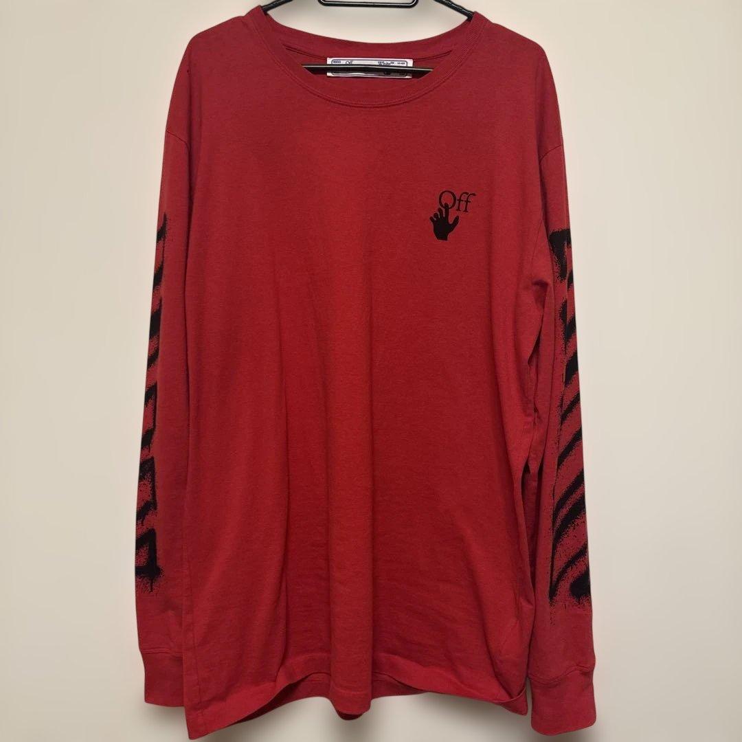 Off-White レッド 長袖カットソー