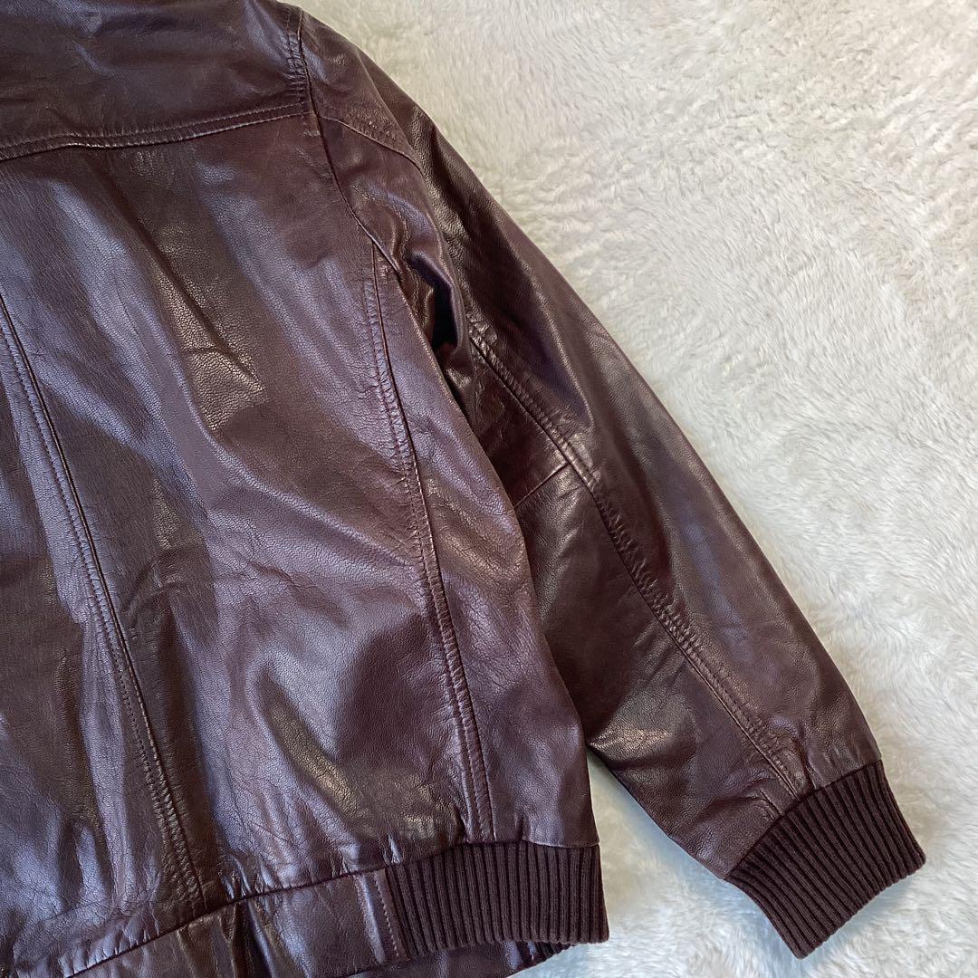 ギャップ　レザージャケット　ブラウン　ヤギ　山羊　ゴートレザー