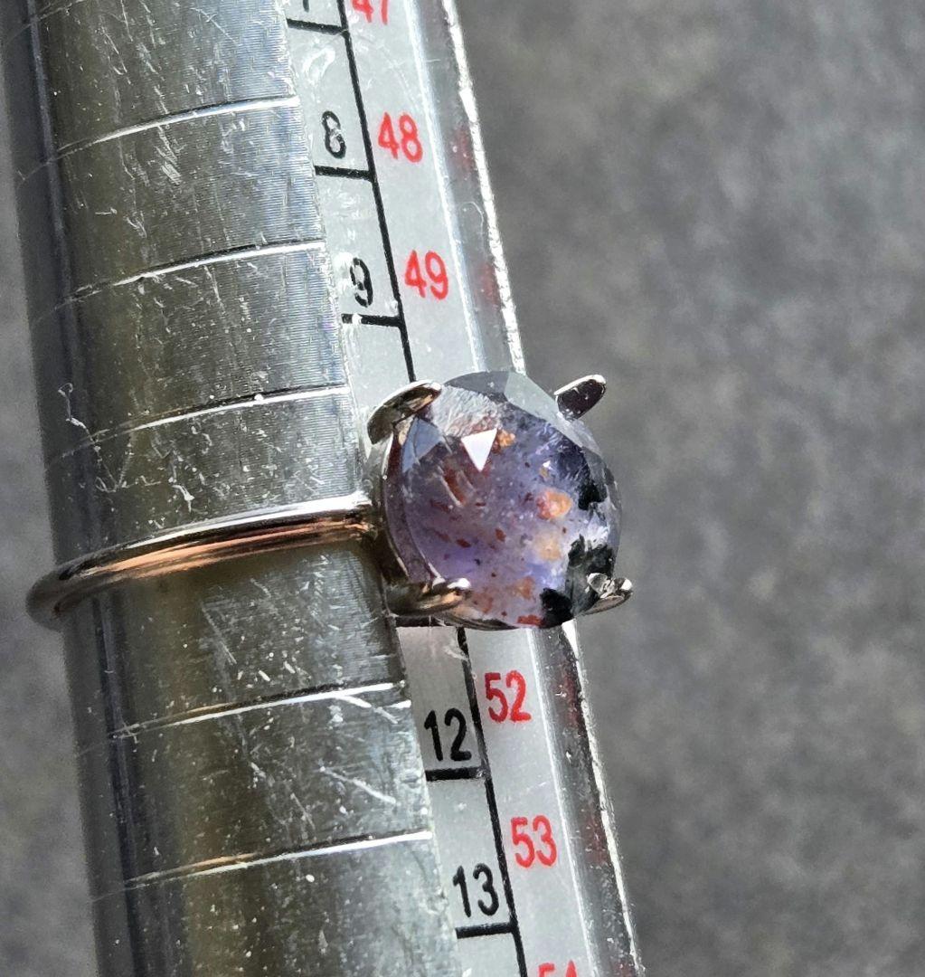 【一点物】アイオライトサンストーン ラウンド 18kgp リング