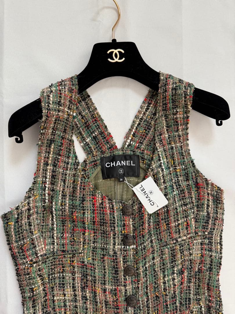 CHANEL ツイードオールインワン 36