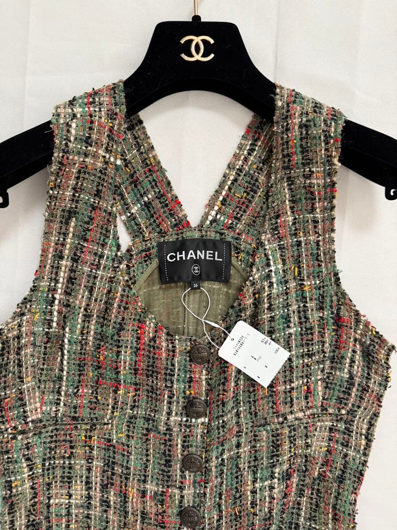 CHANEL ツイードオールインワン 36