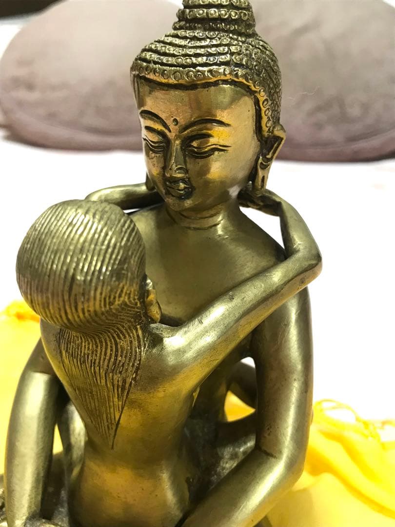 チベット密教/歓喜仏 高さ約16㎝ 約1kg/ヤブユム/シャクティ