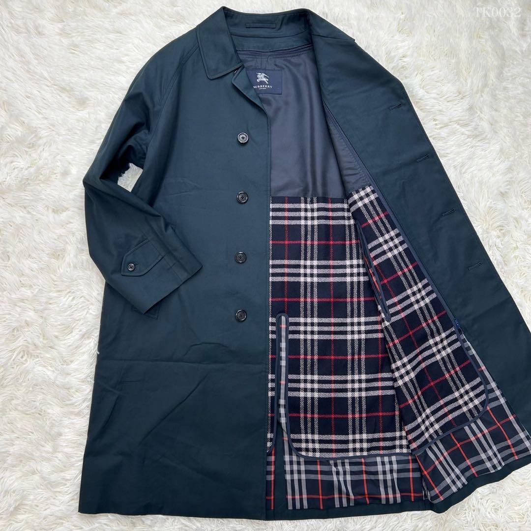 【美品/M】バーバリーロンドン ステンカラーコート アウター ライナー付 比翼