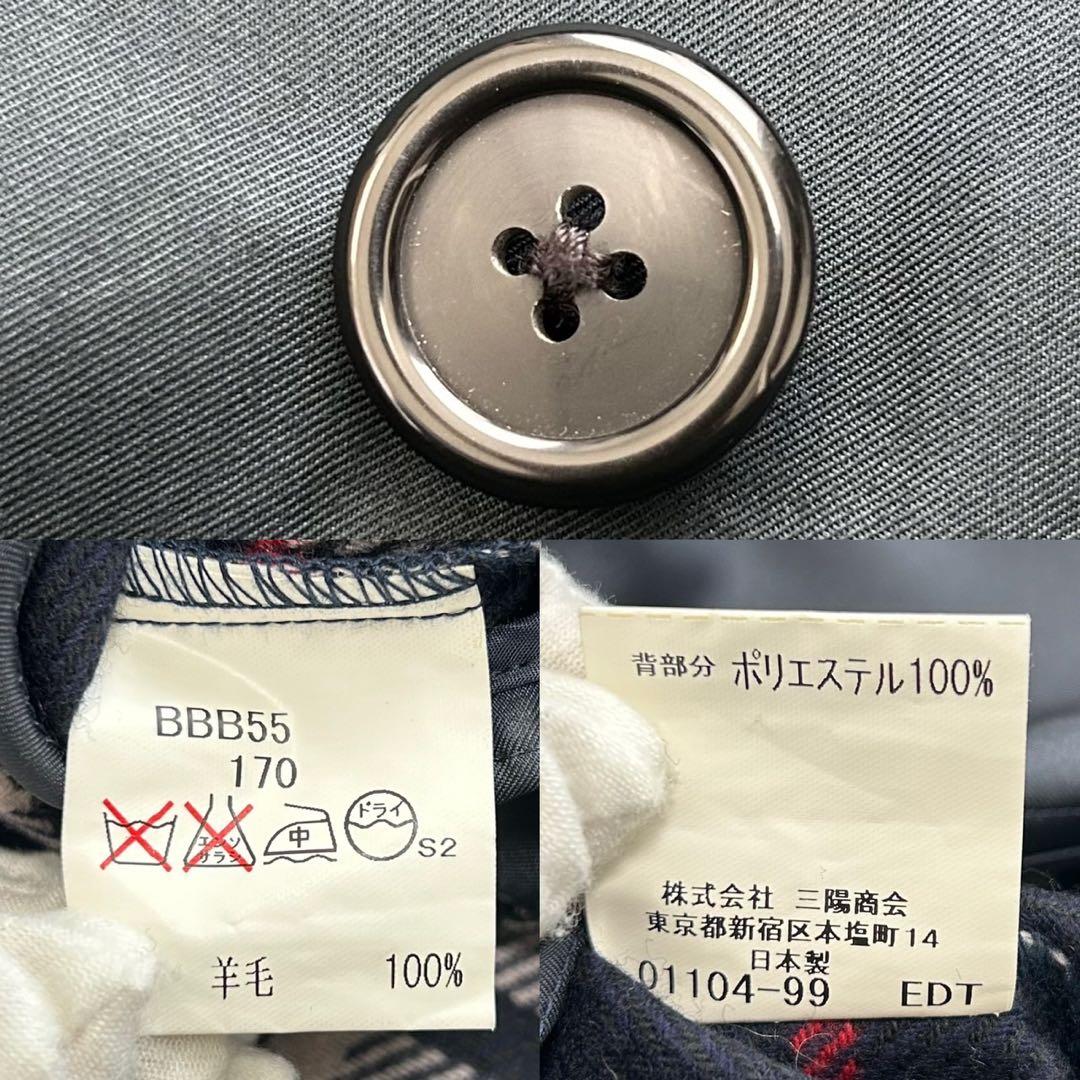 【美品/M】バーバリーロンドン ステンカラーコート アウター ライナー付 比翼