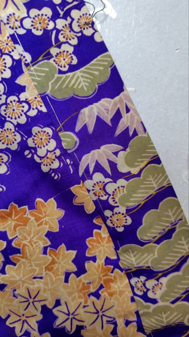 RK526アンティーク子供着物着丈104センチ裄丈52センチ木綿しつけ糸付き