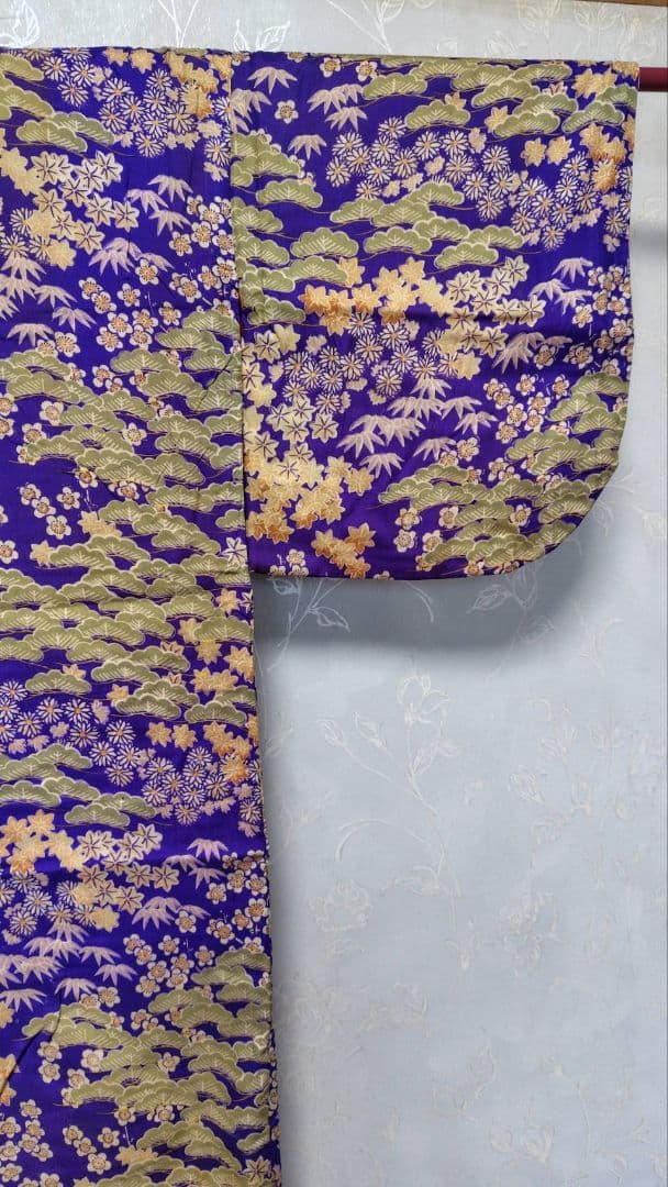 RK526アンティーク子供着物着丈104センチ裄丈52センチ木綿しつけ糸付き