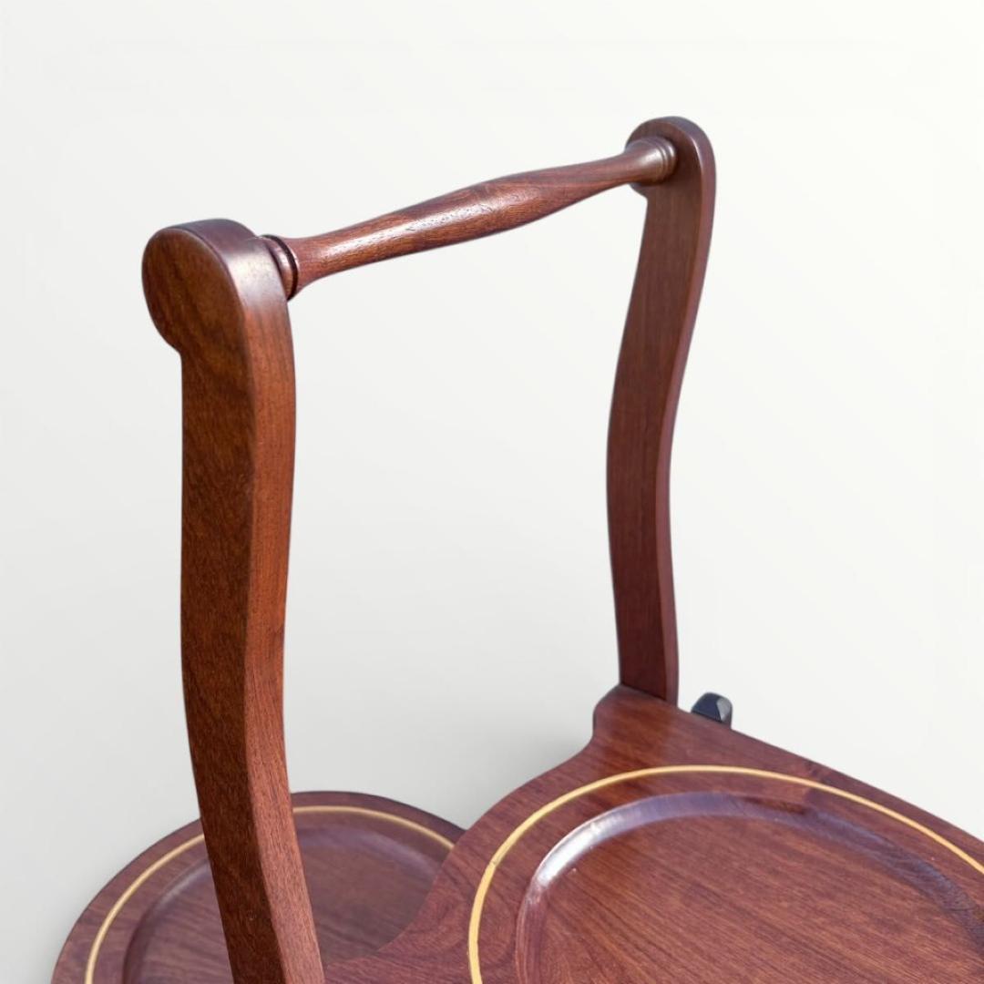 希少 英国アンティーク ケーキスタンド イギリス 折りたたみ マホガニー