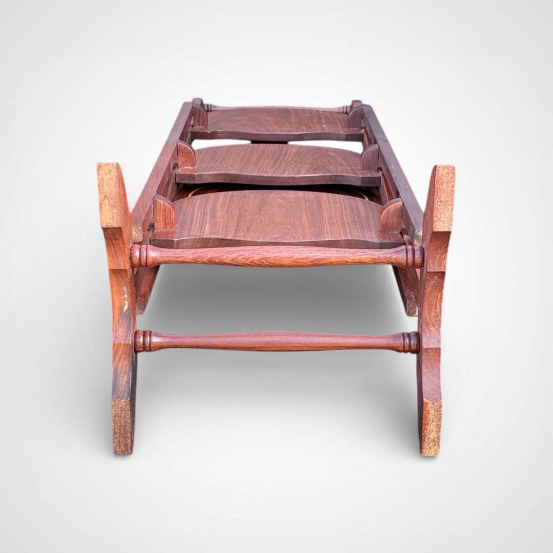 希少 英国アンティーク ケーキスタンド イギリス 折りたたみ マホガニー