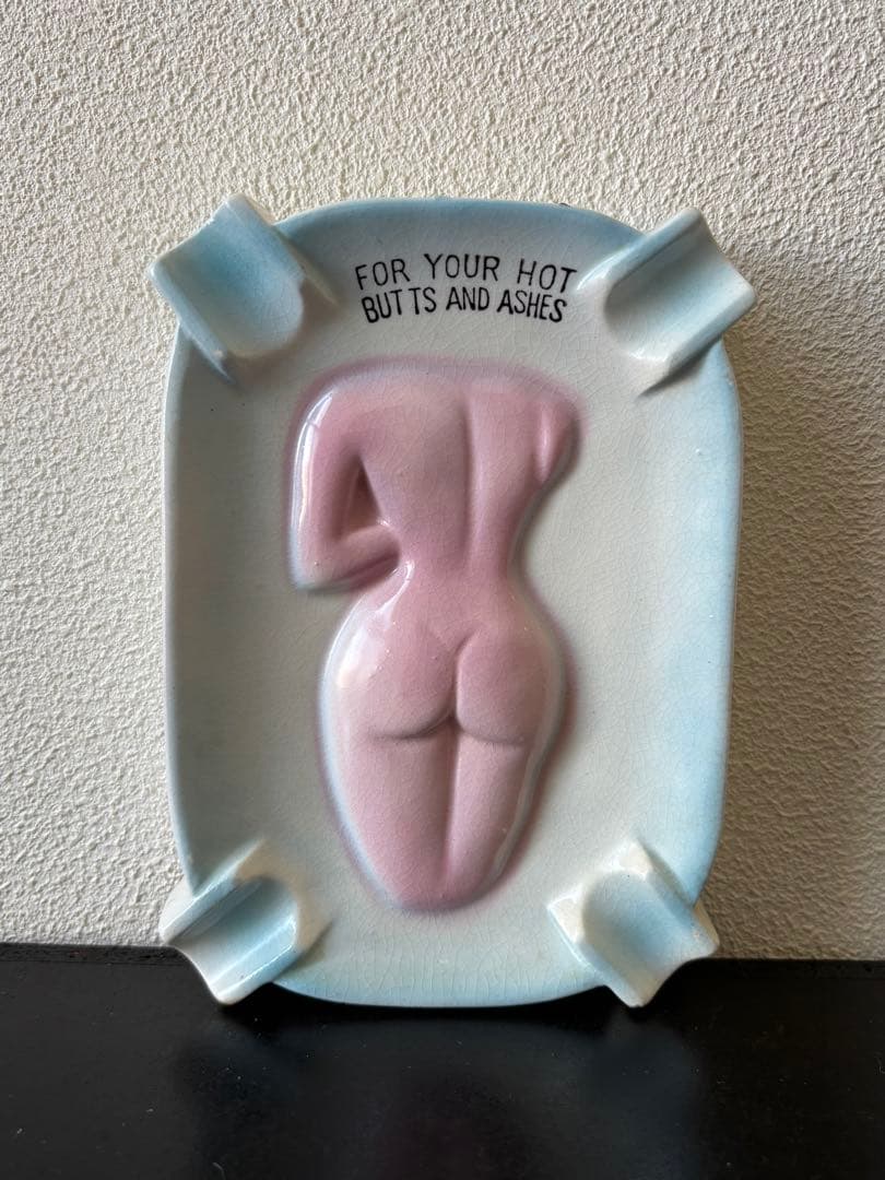 1950s アンティーク　ヌード　ガール　ピンナップ　アシュトレイ　陶器製