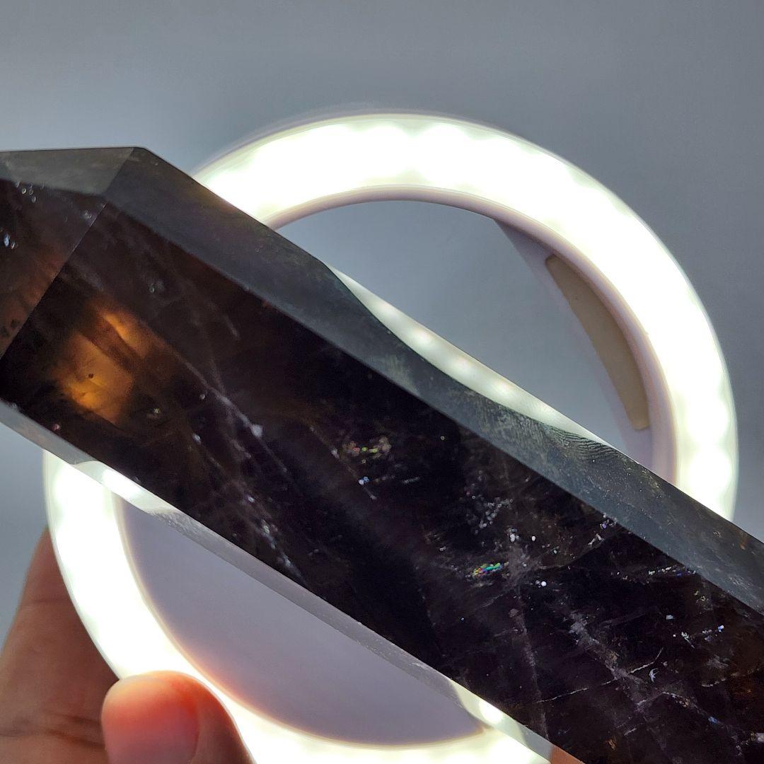 ①【高波動】モリンオ天然石タワー 約26cm！台座付き／浄化・空間調整に◎