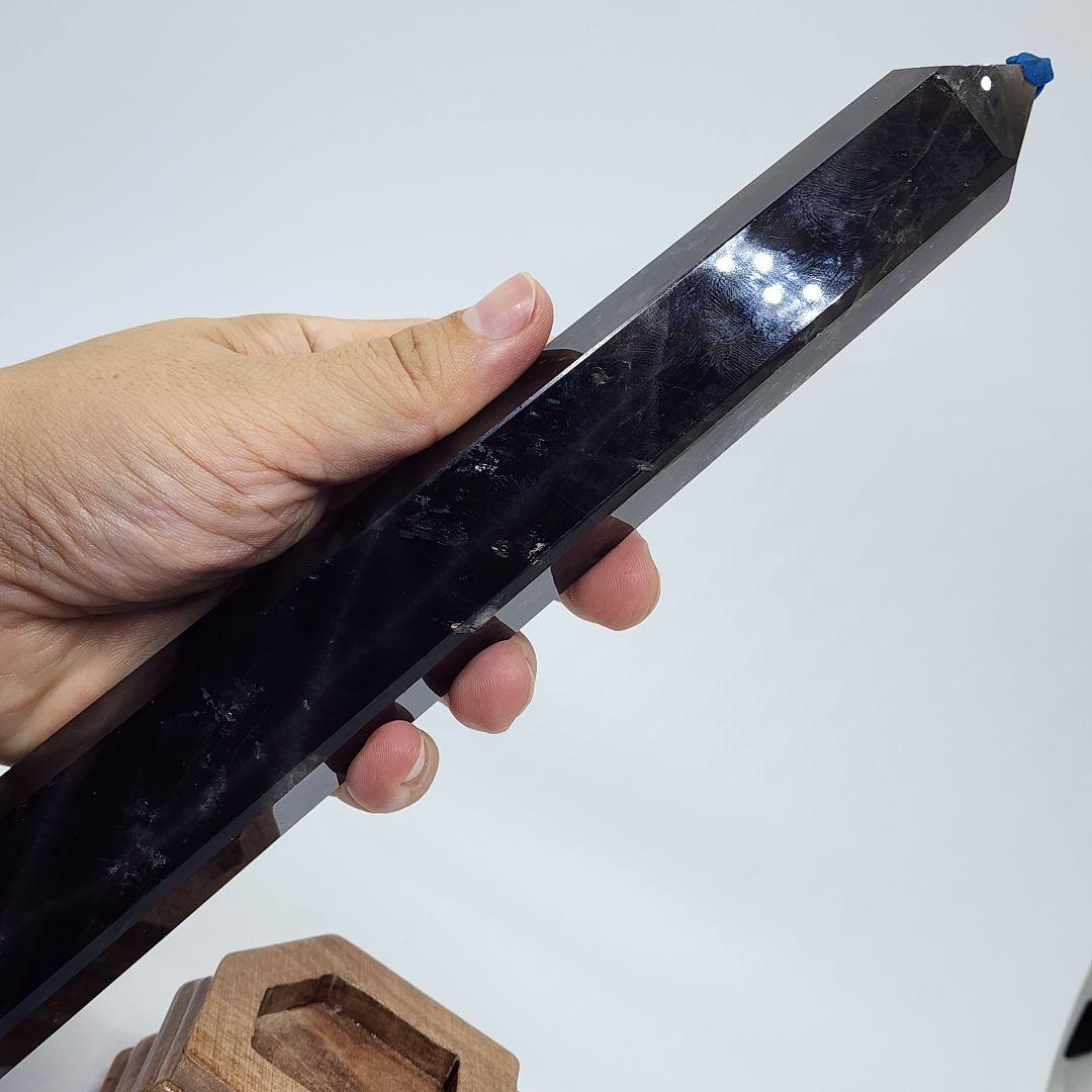 ①【高波動】モリンオ天然石タワー 約26cm！台座付き／浄化・空間調整に◎