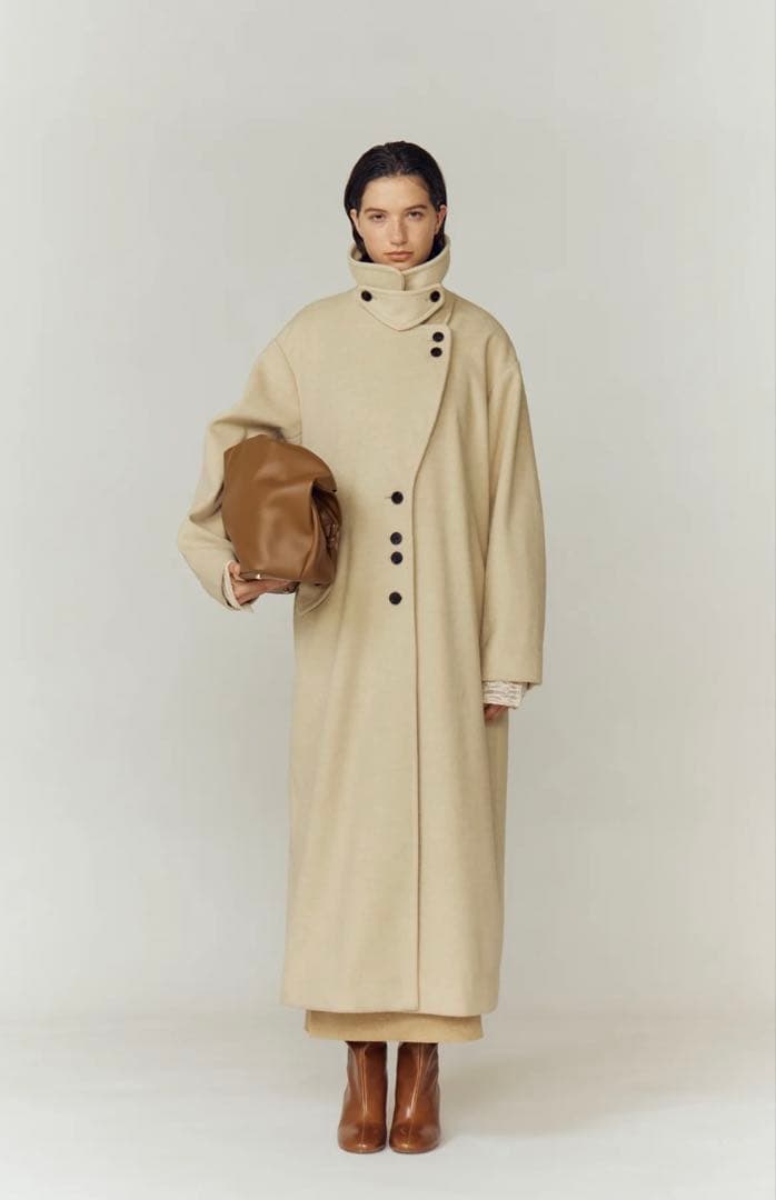 ジャケット・アウター Eaphi MULTI COLLAR LONG COAT beige 2