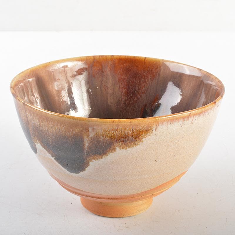 茶道具　高取焼　茶碗　陶印あり　仕覆・時代箱付　V　R7029