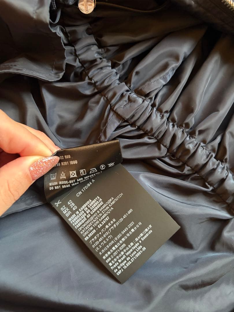 PRADA ナイロン　ロングコート　ネイビー　42 Re-Nylon