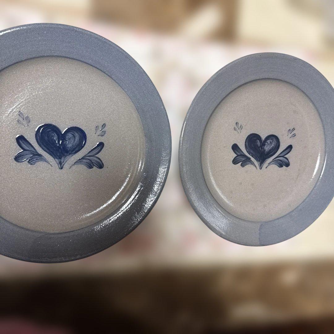 アントステラ　ローポタリーハートデザインの陶器皿セット