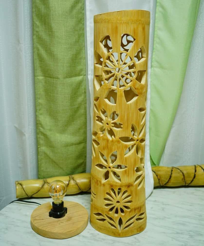 竹灯り・竹あかり・竹灯籠・竹灯篭・竹ランプ   全面彫り～ 癒しの灯り★真和★～