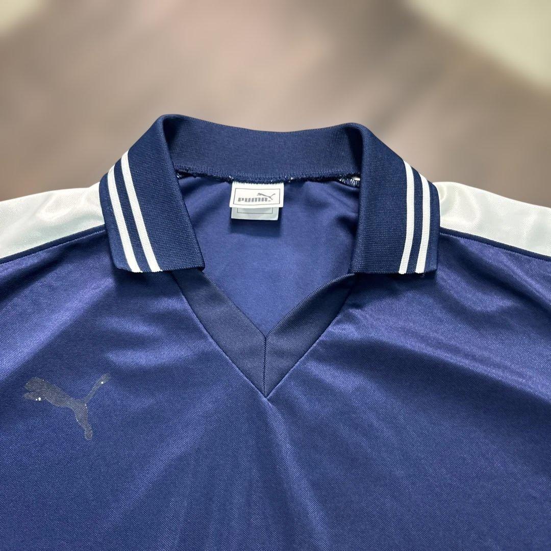 8SM1 puma トレーニングウェア　サッカーシャツ　ネイビー　古着used