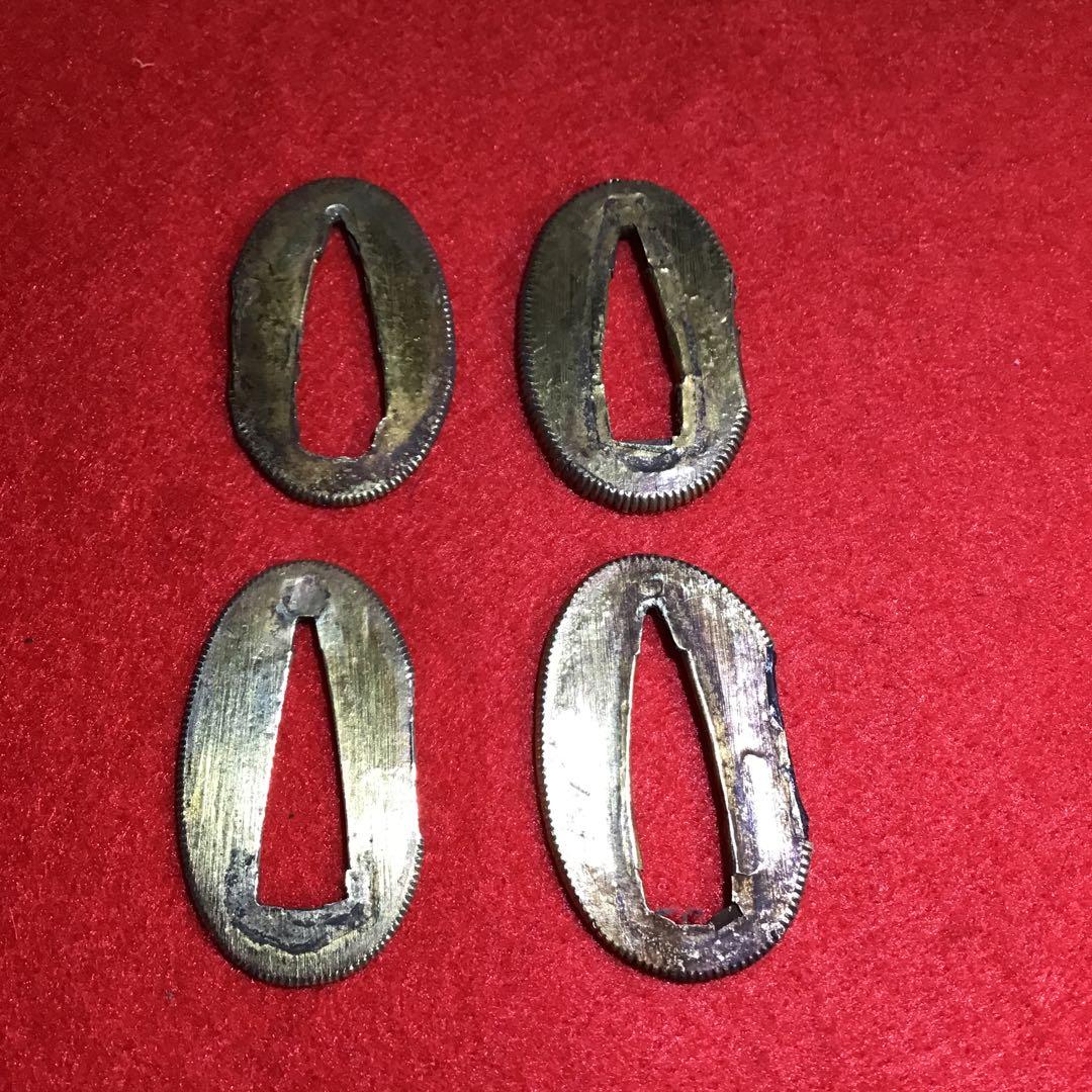 金着せ切羽　4枚　金板保証　江戸期切羽保証