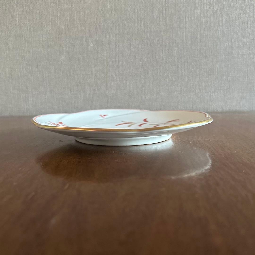 リチャード・ジノリ『レッドコック』皿プレート　花型　赤鶏　金彩