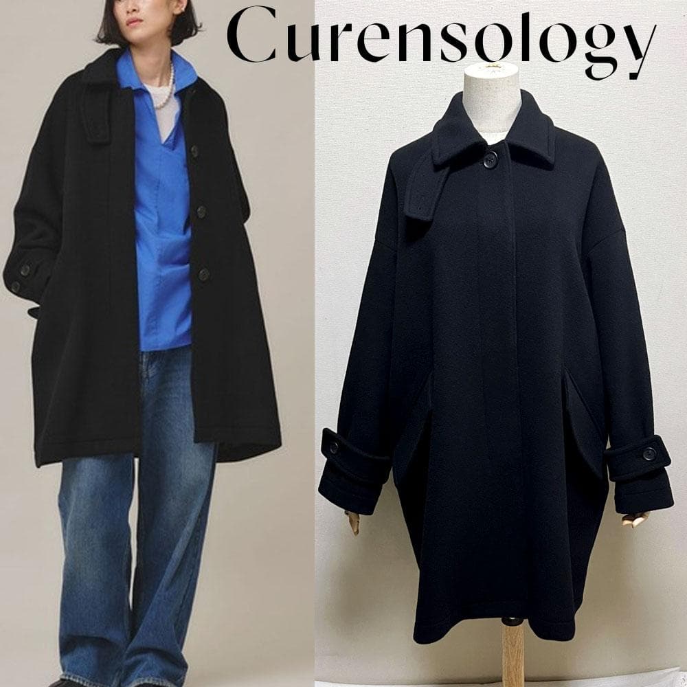 Curensology カレンソロジー ウール二重織 メルトンステンカラーコート