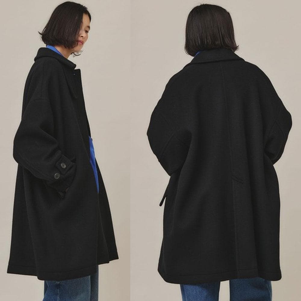 Curensology カレンソロジー ウール二重織 メルトンステンカラーコート