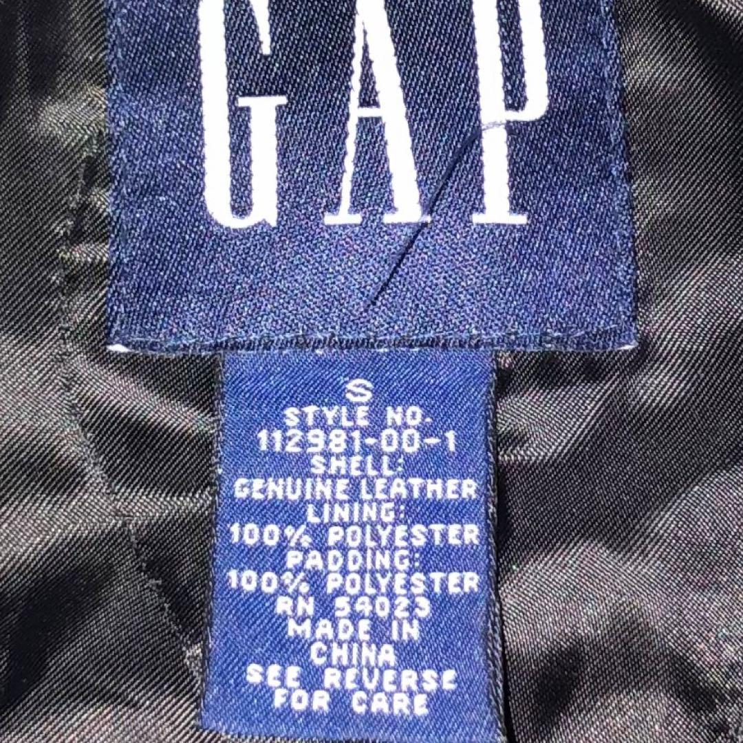 【美品】OLD GAP レザー ジャケット カーコート 黒 S シングル 90s