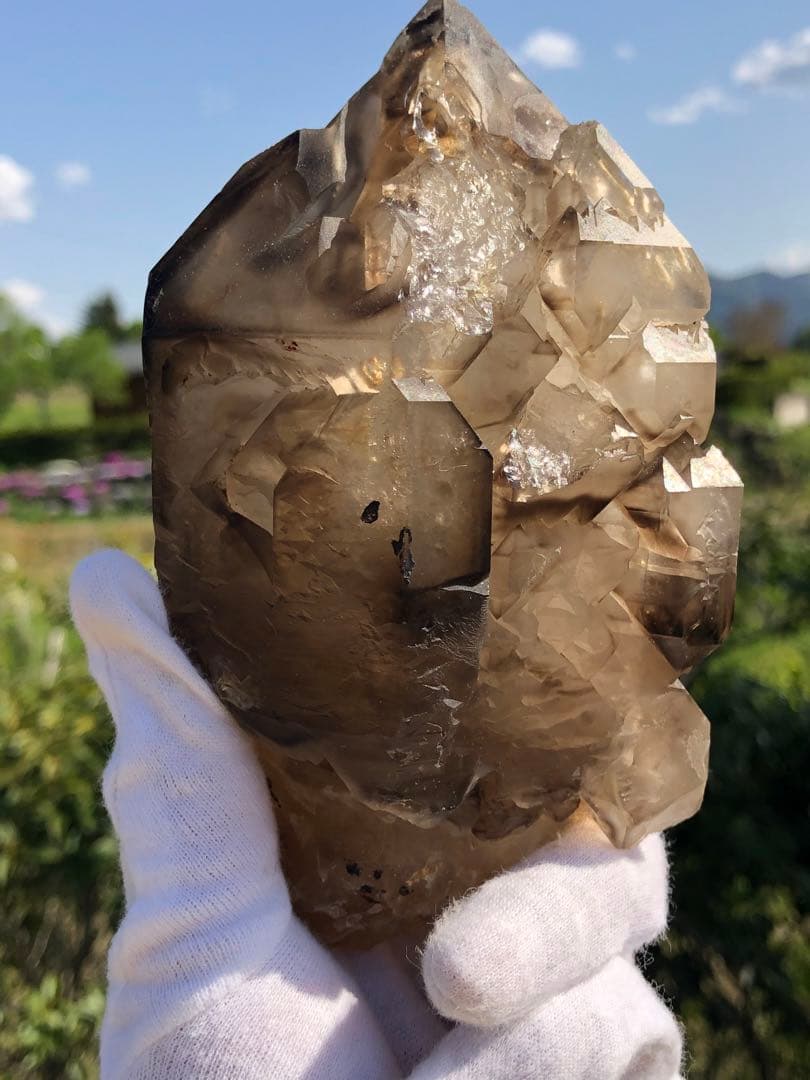 ❤️レア 896g 天使のGIFT 極上 骸骨水晶 スモーキーエレスチャルクォーツ
