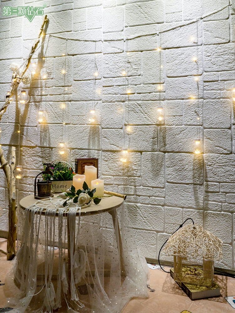 20枚3 d立体壁貼り砂岩自己接着壁紙レンガ紋テレビ背景壁枕元装飾