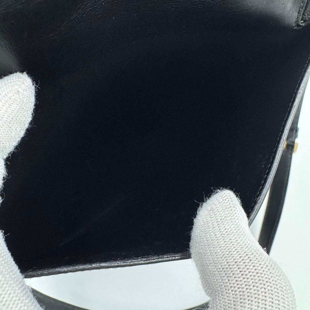 HERMES エルメス レザー ウエストバッグ ボディバッグ ブラック O刻印