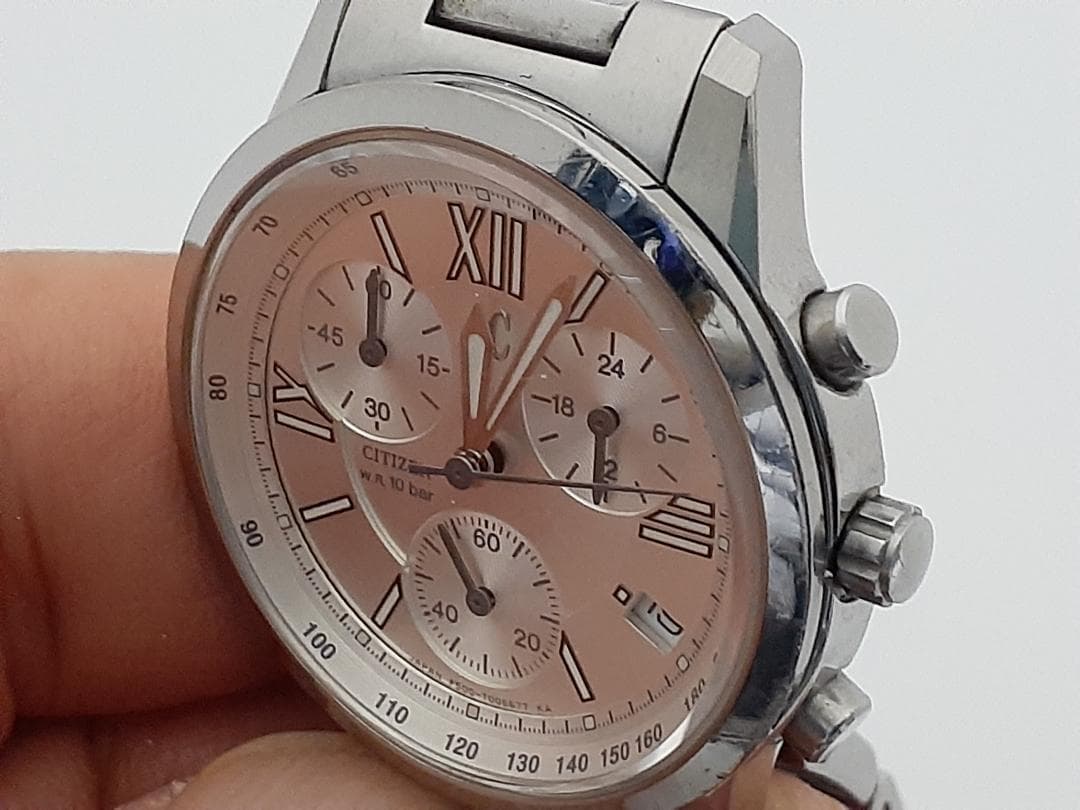 超美品【多機能・稼働品】CITIZEN シチズン クロノグラフ シルバー