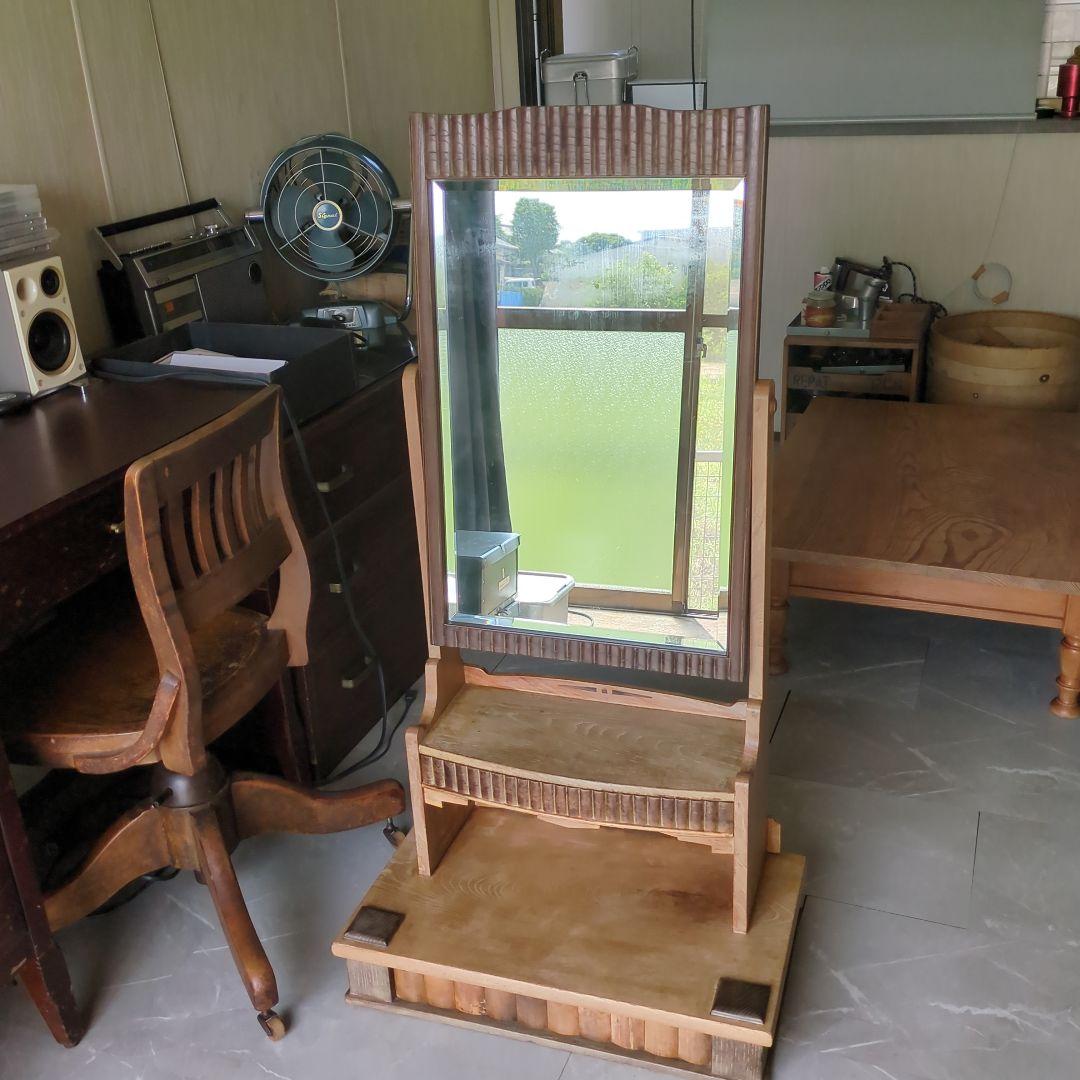 ブロカント古道具大正時代アンティークドレッサー　鏡台　姿見