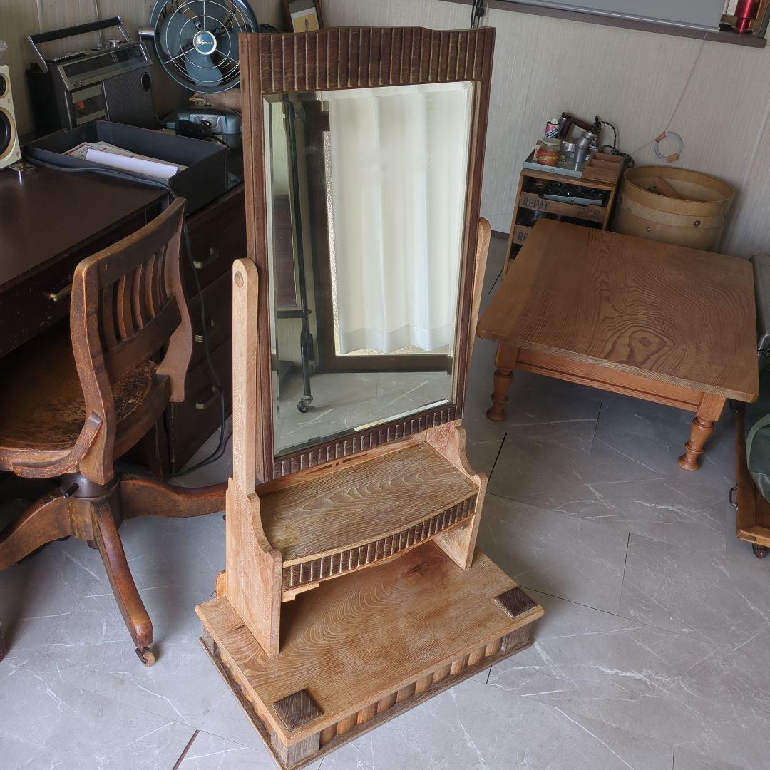 ブロカント古道具大正時代アンティークドレッサー　鏡台　姿見
