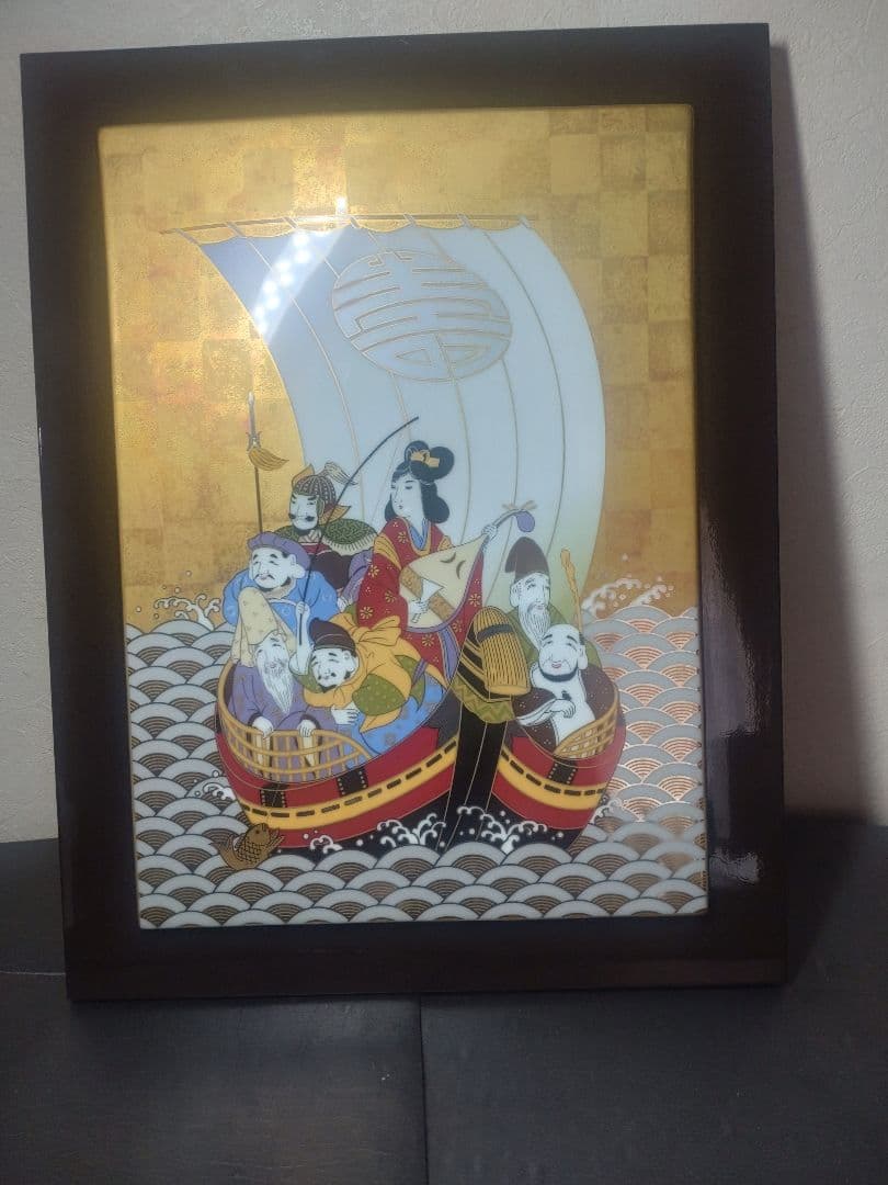 ノリタケ　七福神陶額