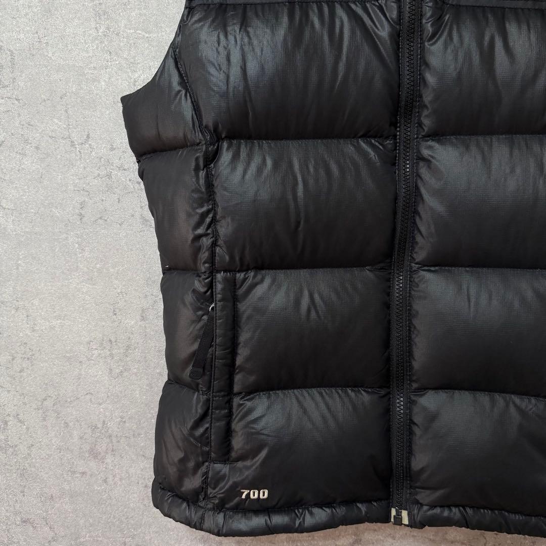 美品 ノースフェイス 700FP ヌプシダウンベスト 黒 レディース L 183