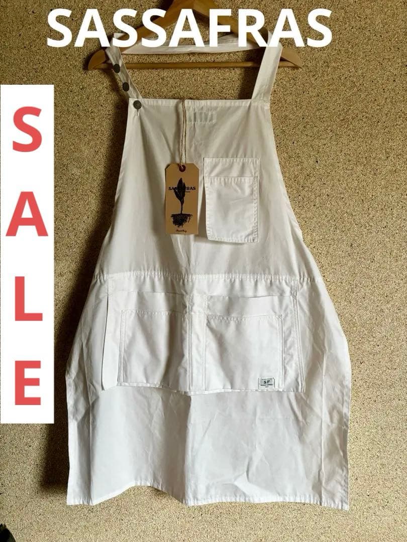 ササフラス　Landscaper Apron ホワイト　エプロン　セールsale