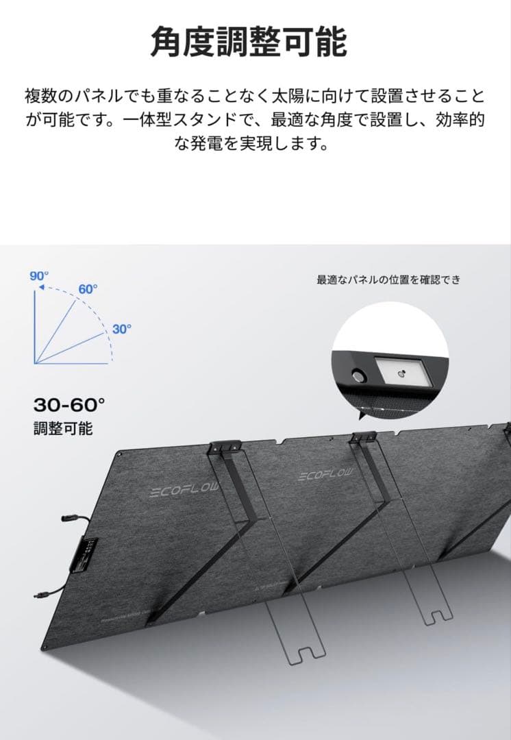 EcoFlow 220W ソーラーパネル　Gen2 IP68防水防塵